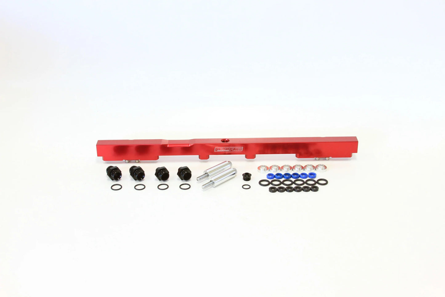AEROFLOW TOYOTA 2JZ NON-VVTI BILLET EFI FUEL RAIL - RED (AF64-2059R)