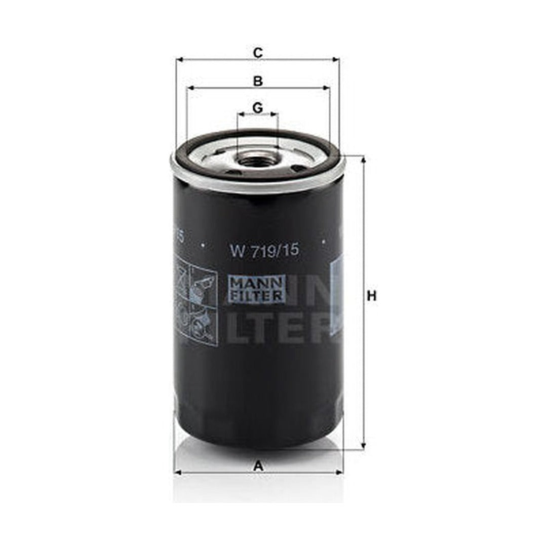 Audi BMW Porsche VW Engine Oil Filter - Mann W719/15