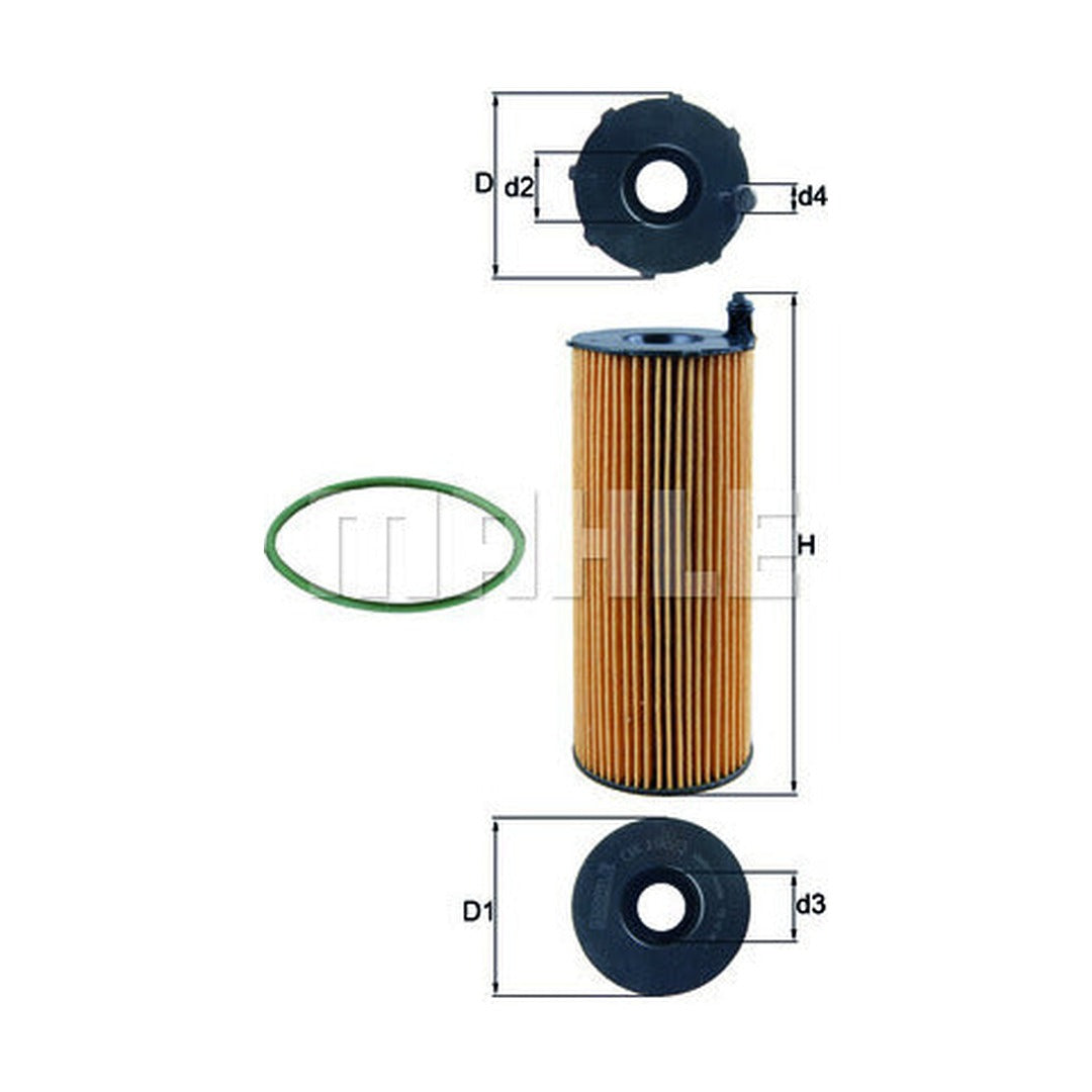 Audi VW Engine Oil Filter Kit - Mahle 057115561M