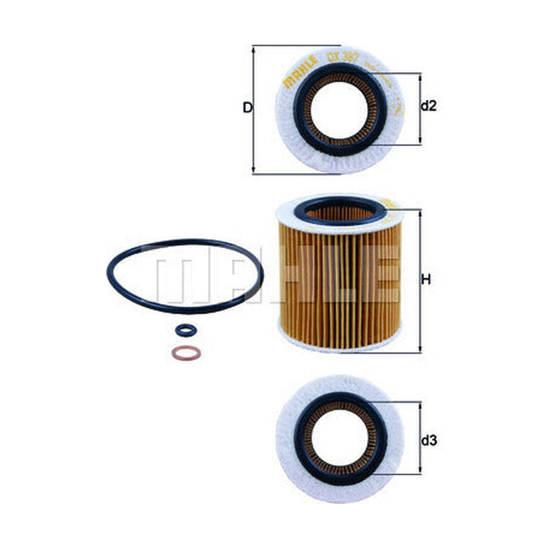 BMW Engine Oil Filter Kit - Mahle OX387D