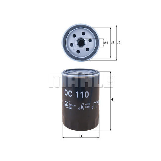 Mercedes Engine Oil Filter - Mahle OC110