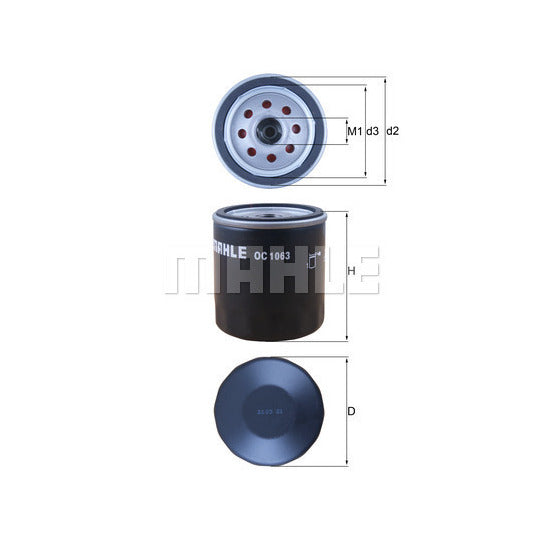 Jaguar Land Rover Engine Oil Filter - Mahle OC1063
