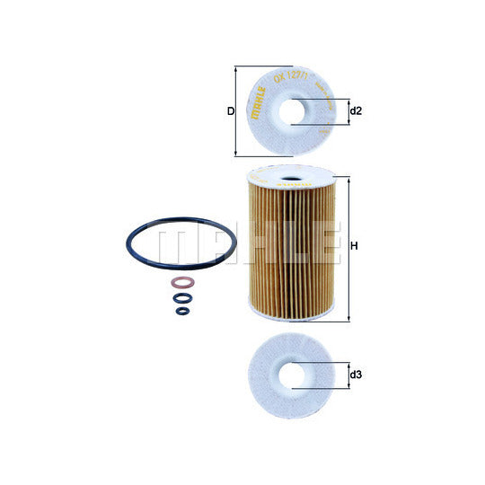 BMW Engine Oil Filter Kit - Mahle OX1271D