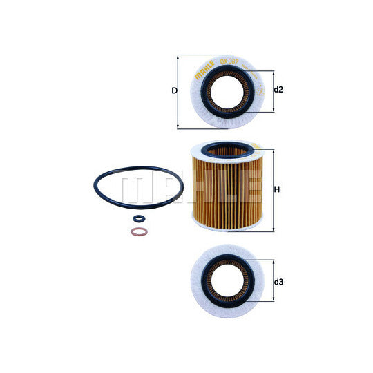 BMW Engine Oil Filter Kit - Mahle OX387D