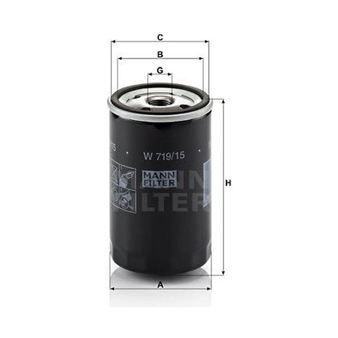 Audi BMW Porsche VW Engine Oil Filter - Mann W719/15
