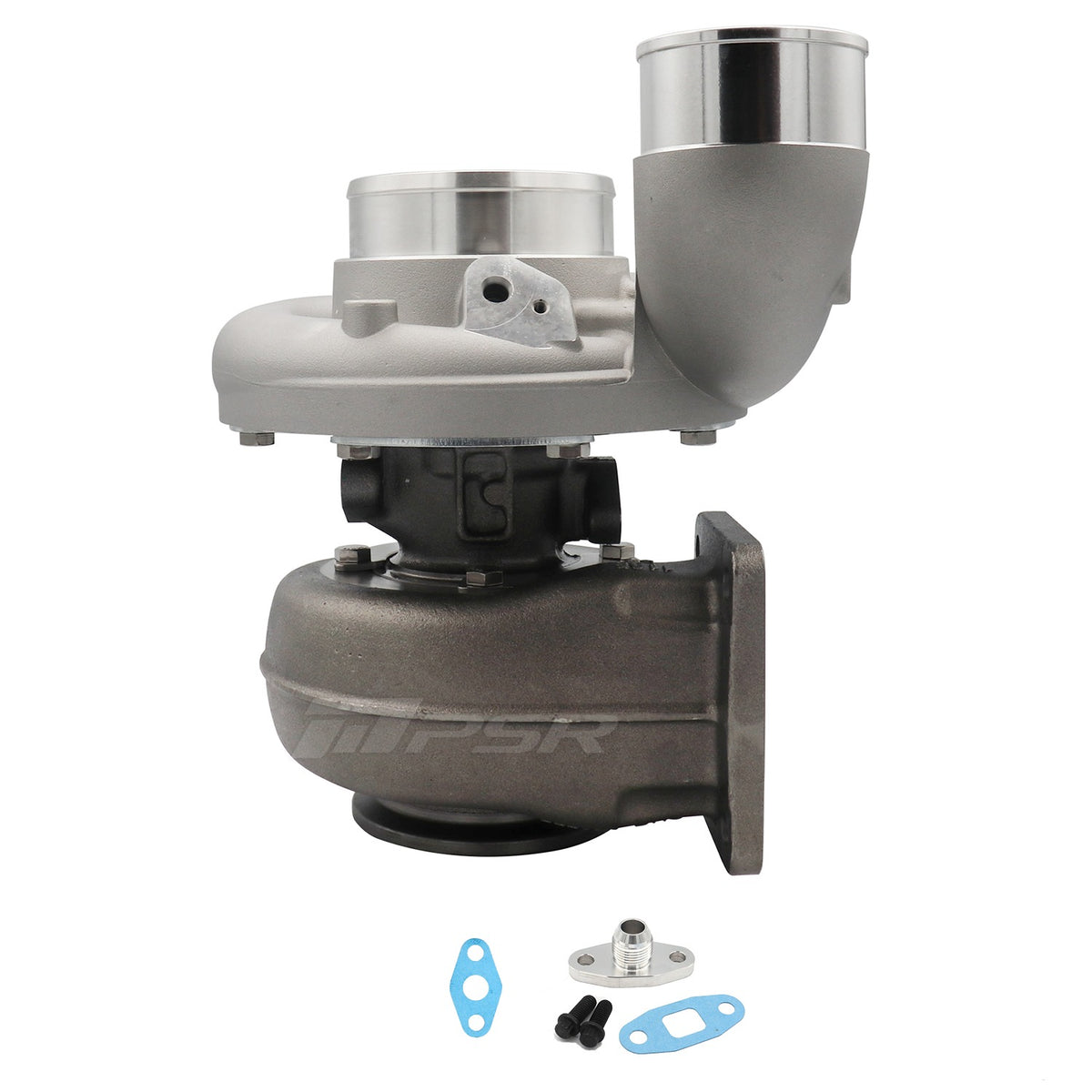 Pulsar Billet 363 366 369 Journal Bearing Turbo with 90° Elbow Outlet Compressor