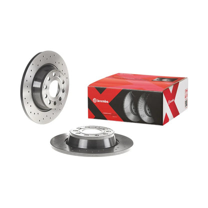 Brembo Xtra Rear Drilled Brake Disc 282mm - VW Golf Mk5/Mk6 1K/5K, Jetta, Passat B6/B7, Tiguan 5N, Audi A3 8P, Octavia 1Z | 08.A202.1X