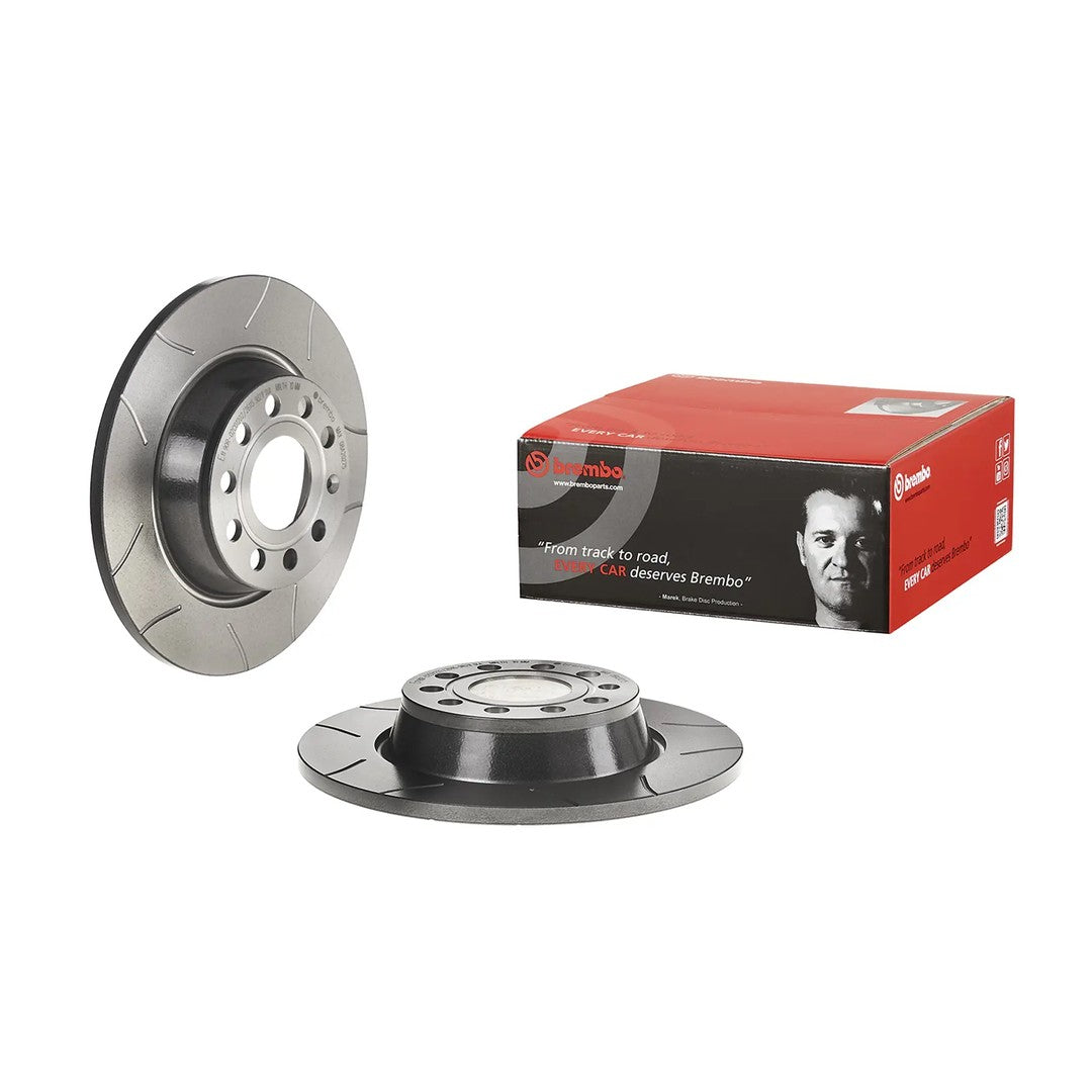 Brembo Max Rear Slotted Brake Disc 282mm - VW Golf Mk5/Mk6 1K/5K, Jetta, Passat B6/B7, Tiguan 5N, Audi A3 8P, Octavia 1Z | 08.A202.75