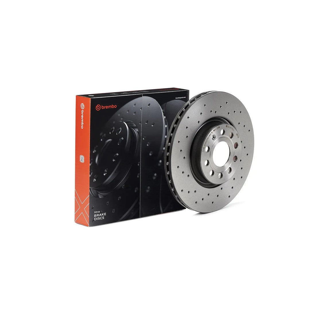 Brembo Xtra Front Drilled Brake Disc 312mm - VW Golf Mk5/Mk6/Mk7 GTI 1K/5K/5G, Audi A3 8P/8V, Skoda Octavia RS 1Z, Seat Leon 1P | 09.9772.1X