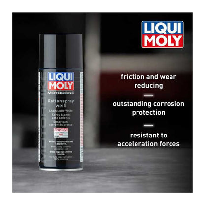 LIQUI MOLY MOTORBIKE CHAIN SPRAY WHITE 400ML