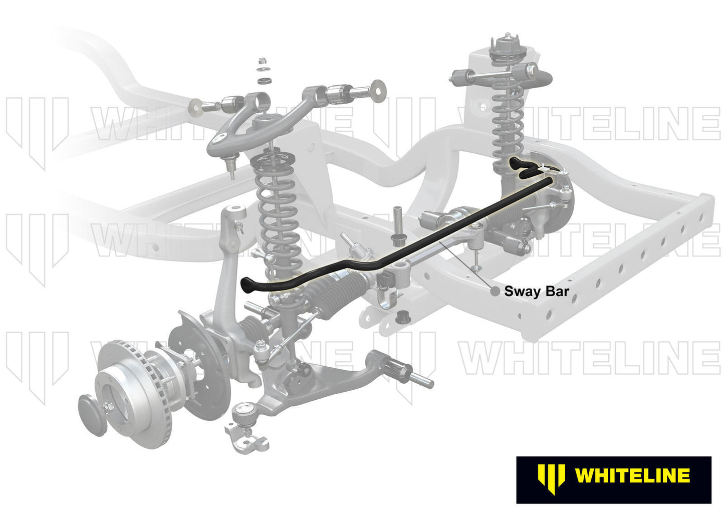 Whiteline Front Sway Bar - 33mm Non Adjustable to Suit Mitsubishi Triton MQ, MR and Pajero Sport | B
