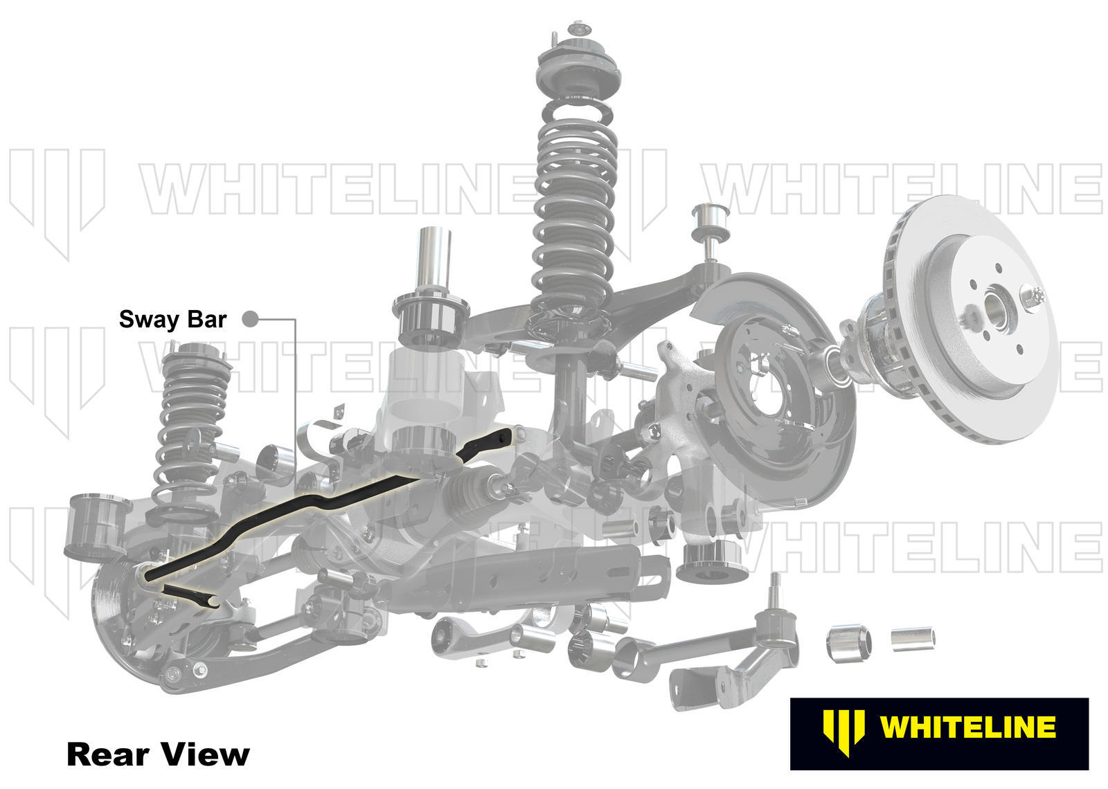 Whiteline Rear Sway Bar - 24mm 3 Point Adjustable to Suit Mitsubishi Lancer, ASX and Outlander | BMR