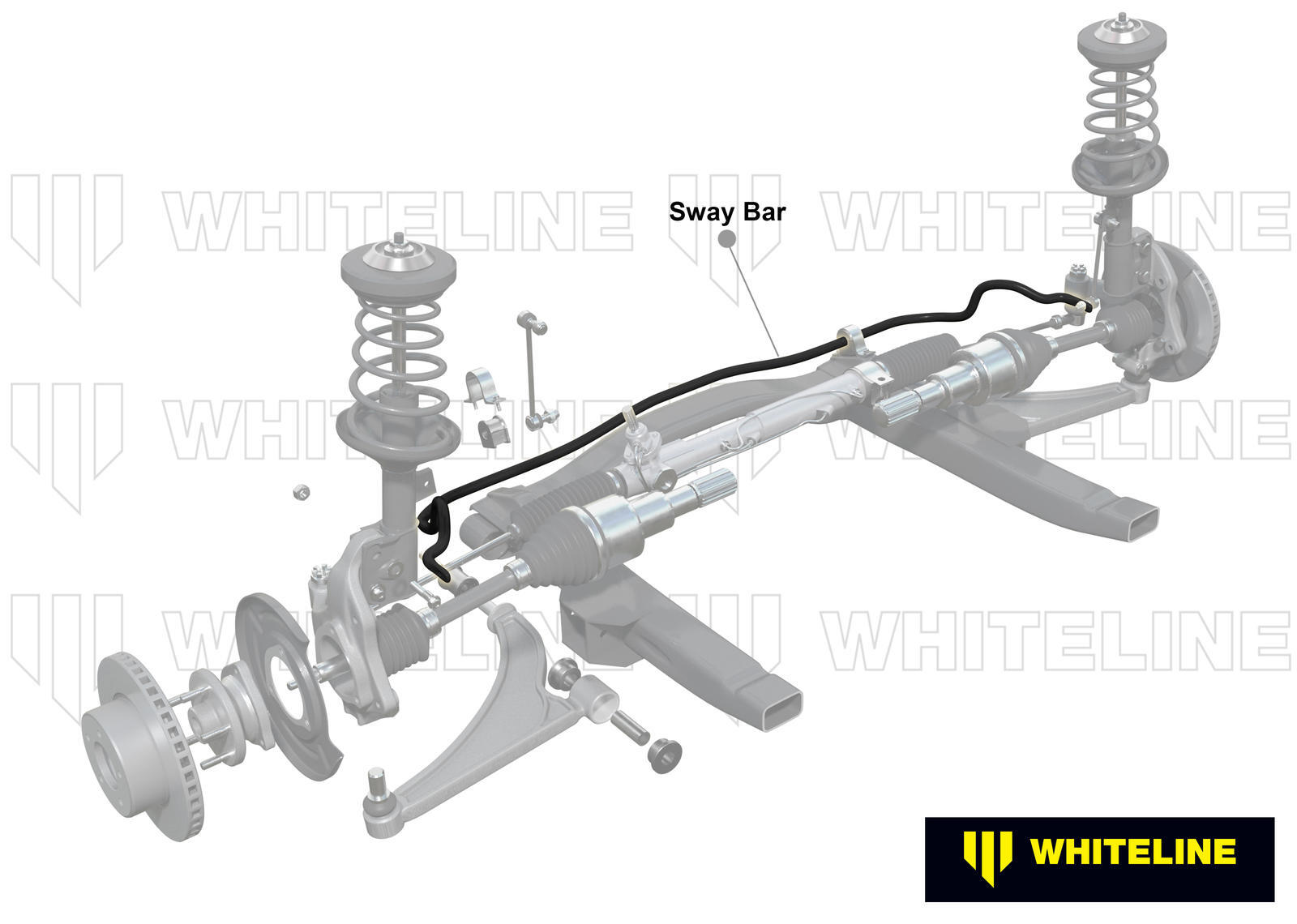 Whiteline Front Sway Bar - 22mm Non Adjustable to Suit Subaru Forester SF and Legacy BE | BSF15