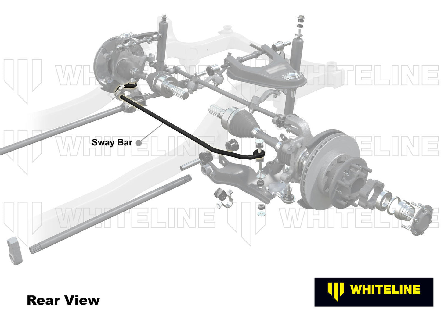 Whiteline Front Sway Bar - 30mm Non Adjustable to Suit Toyota Land Cruiser 100 Series IFS | BTF47