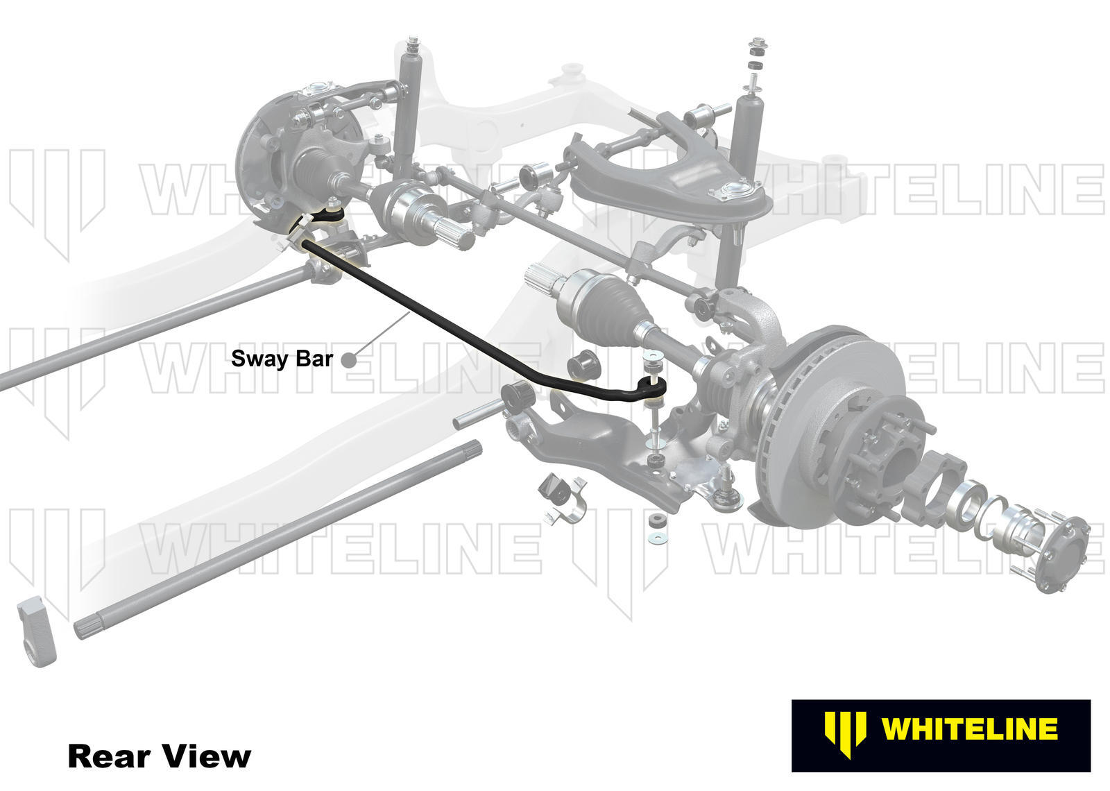 Whiteline Front Sway Bar - 30mm Non Adjustable to Suit Toyota Land Cruiser 100 Series IFS | BTF47