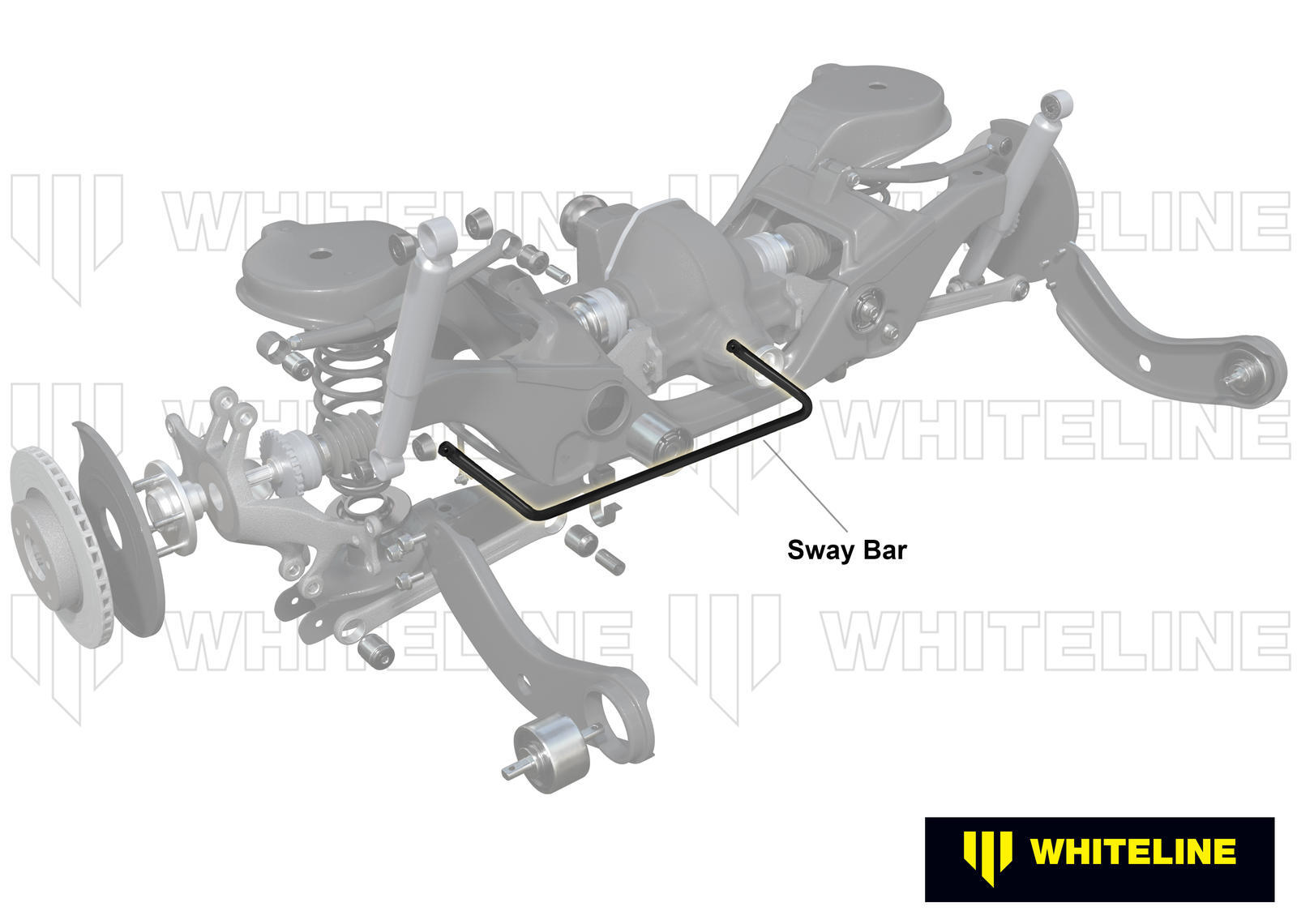 Whiteline Rear Sway Bar - 24mm 2 Point Adjustable to Suit Audi, Seat, Skoda and Volkswagen MQB Awd |