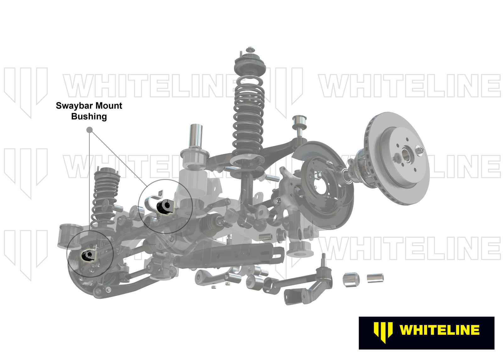 Whiteline Rear Sway Bar Mount - Kit 24mm to Suit Mitsubishi Lancer Evo IV-IX | KBR22-24