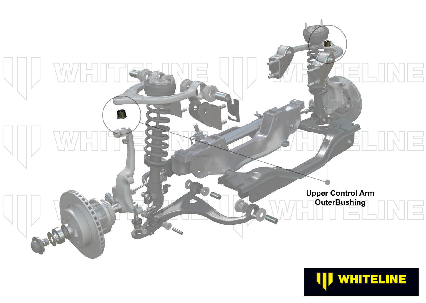 Whiteline Front Control Arm Upper - Outer Bushing Kit Double Offset to Suit Nissan Skyline R33, R34