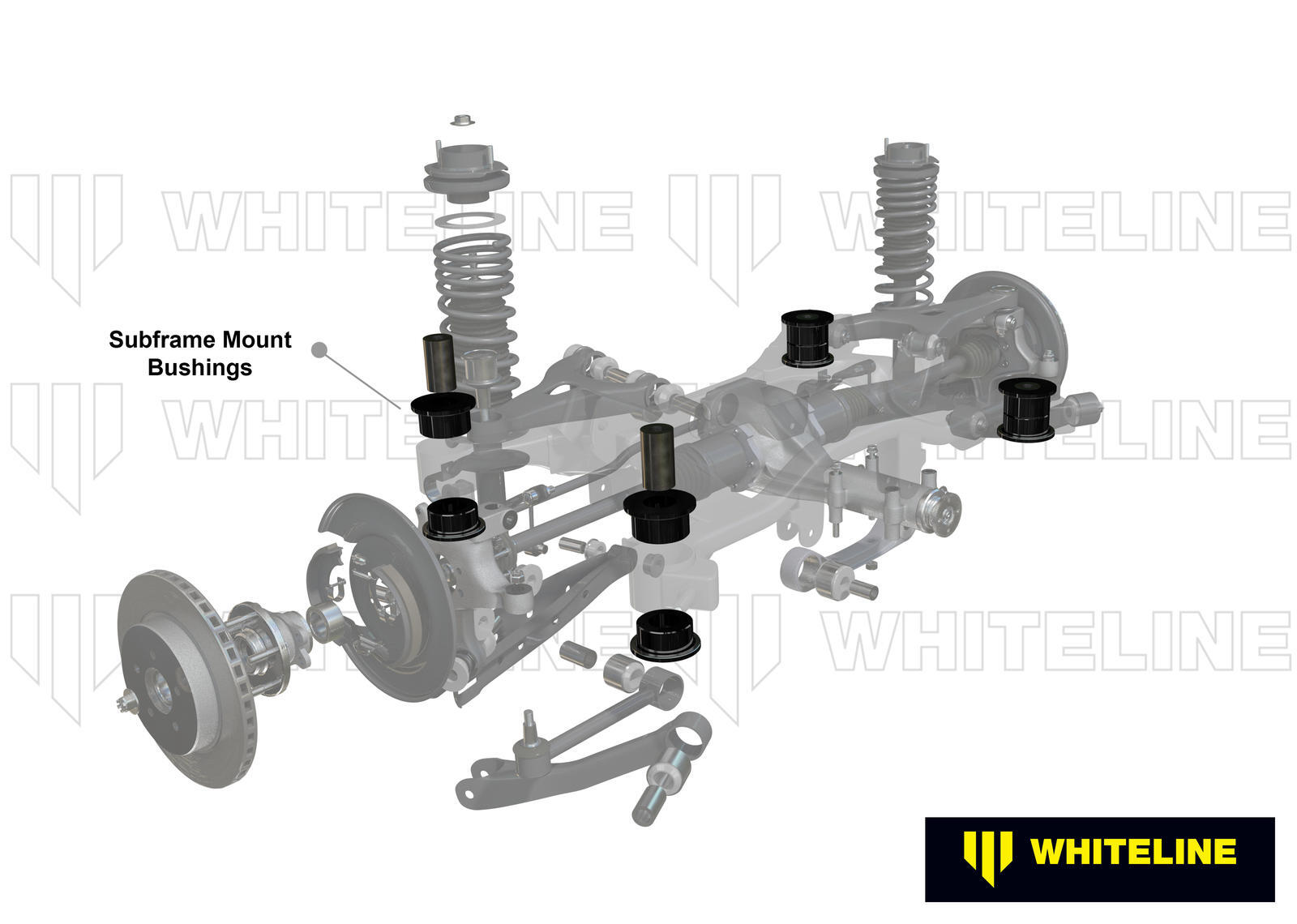 Whiteline Rear Subframe - Align and Lock Bushing Kit to Suit Nissan 180SX, 200SX. 300ZX and Skyline