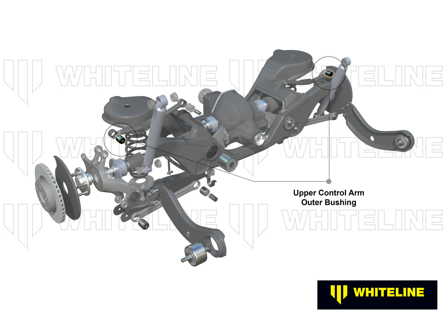 Whiteline Rear Control Arm Upper - Outer Bushing Kit Double Offset to Suit Mazda MX-5 KE, KF, Mazda6