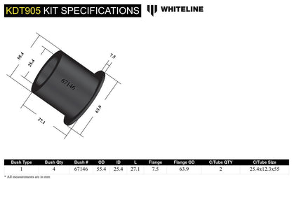 Whiteline Rear Differential Mount - Front Busing Kit to Suit Subaru Forester, Impreza, Levorg, Liber