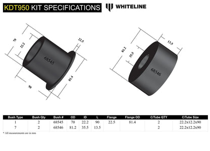 Whiteline ear Beam Axle - Bushing Kit to Suit Holden Astra AH | KDT950