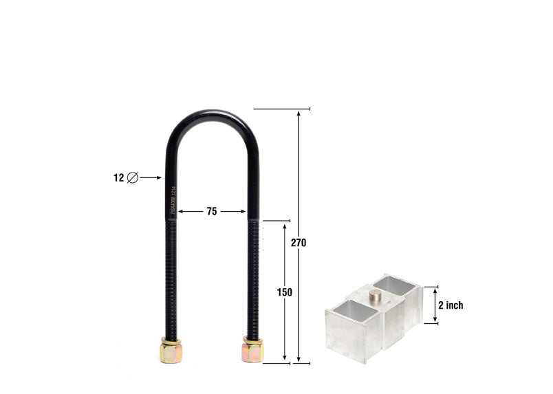 Whiteline Rear Lowering Block - Kit 2" to Suit Chrysler and Holden | KLB100-20