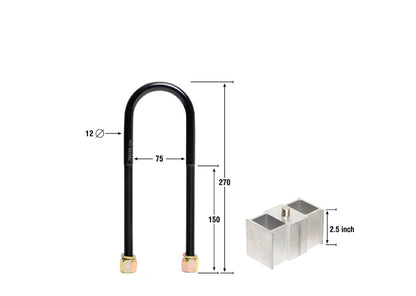 Whiteline Rear Lowering Block - Kit 2.5" to Suit Chrysler, Ford, Holden Mitsubishi and Nissan | KLB1