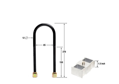 Whiteline Rear Lowering Block - Kit 1.5" to Suit Ford Courier, Mazda B Series Bravo and Mitsubishi T
