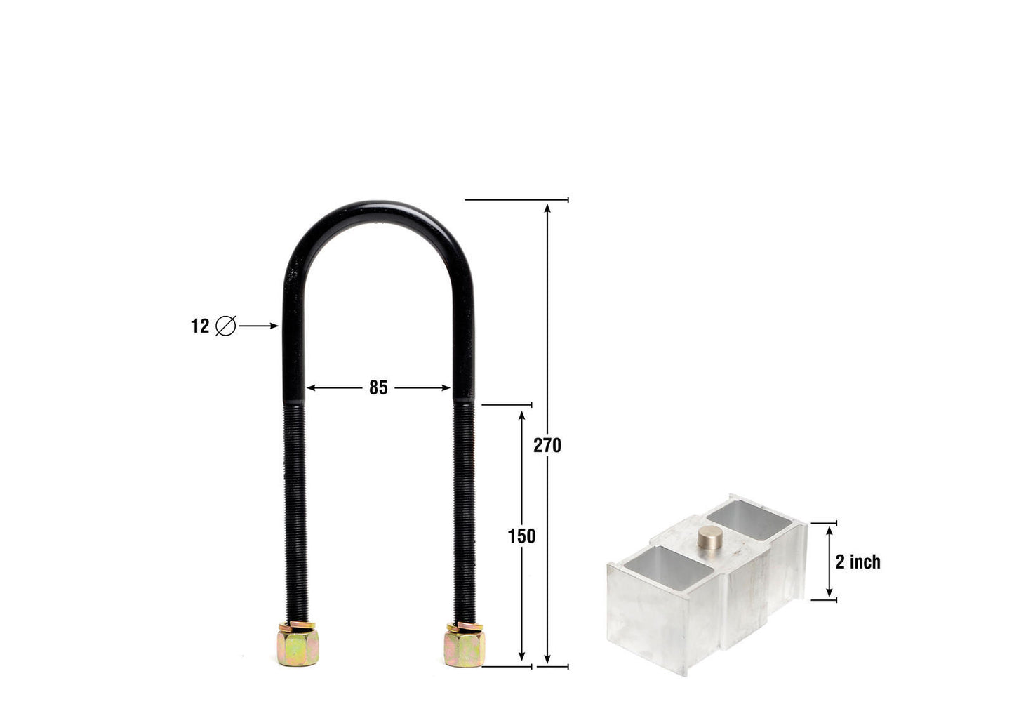 Whiteline Rear Lowering Block - Kit 2" to Suit Ford Courier, Mazda B Series Bravo and Mitsubishi Tri
