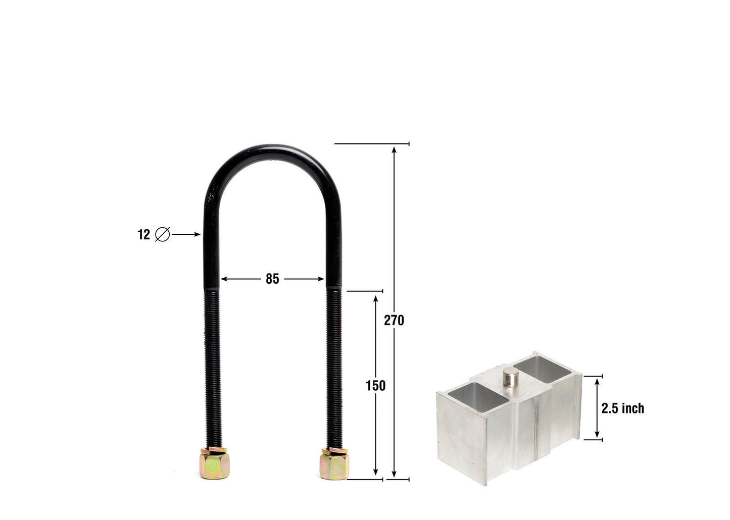 Whiteline Rear Lowering Block - Kit 2.5" to Suit Ford Courier, Mazda B Series Bravo and Mitsubishi T