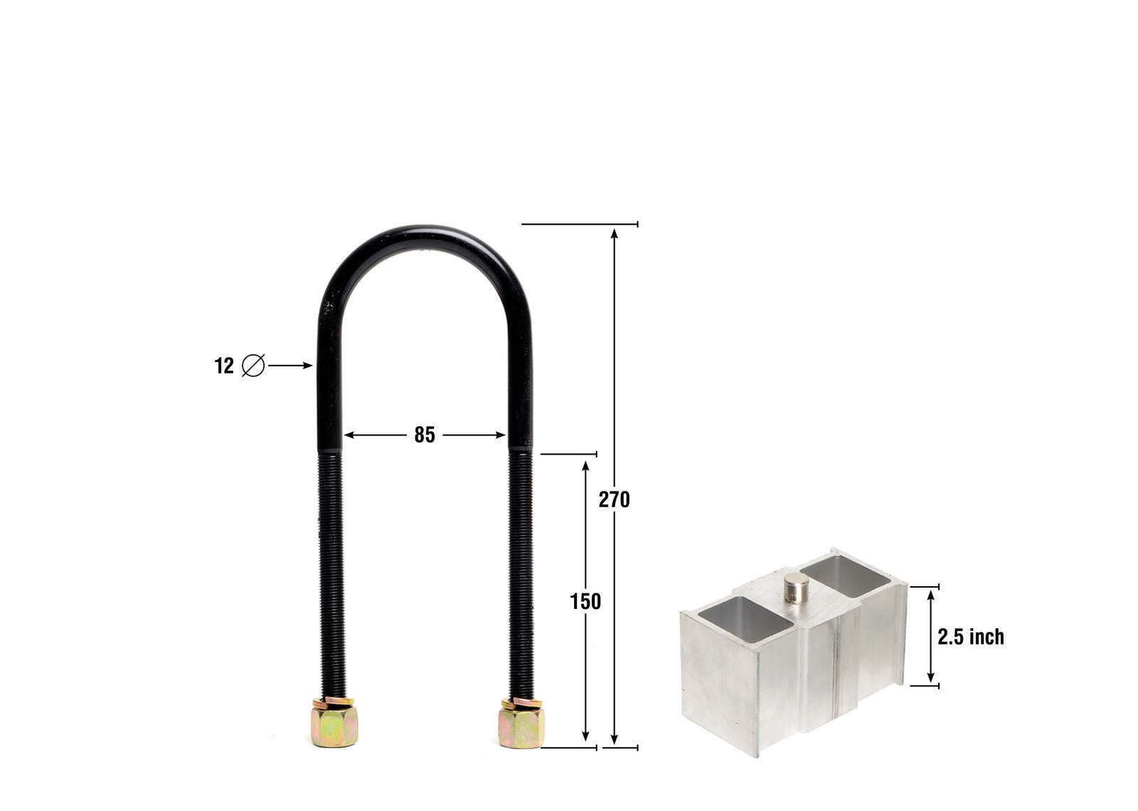 Whiteline Rear Lowering Block - Kit 2.5" to Suit Ford Courier, Mazda B Series Bravo and Mitsubishi T