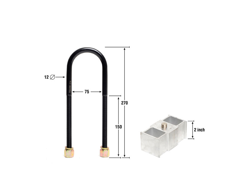 Whiteline Rear Lowering Block - Kit 2" to Suit Ford Falcon/Fairlane XR-XF 6cyl | KLB104-20
