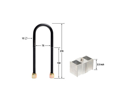 Whiteline Rear Lowering Block - Kit 2.5" to Suit Ford Falcon/Fairlane XR-XF 8cyl | KLB105-25