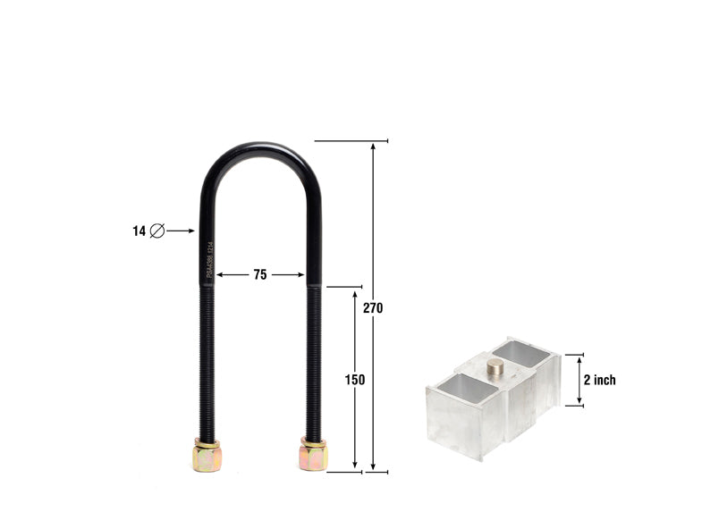 Whiteline Rear Lowering Block - Kit 2" to Suit Ford Falcon EF-EL Wagon | KLB106-20