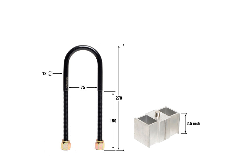 Whiteline Rear Lowering Block - Kit 2.5" to Suit Holden Rodeo, Nissan Navara and Toyota HiLux | KLB1