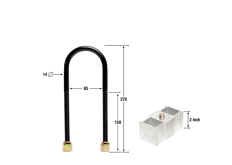 Whiteline Rear Lowering Block - Kit 2" to Suit Holden Rodeo and Nissan Navara | KLB109-20