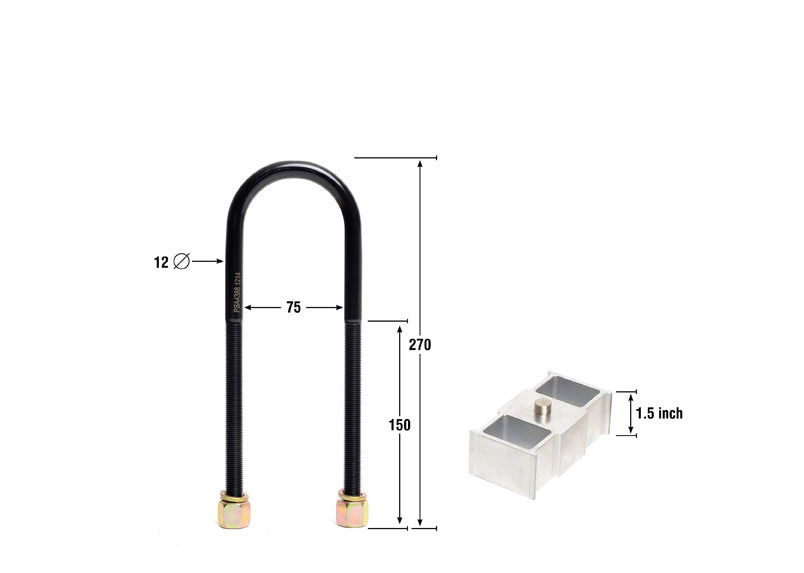 Whiteline Rear Lowering Block - Kit 1.5" to Suit Holden Crewman and One tonner VY, VZ | KLB112-15