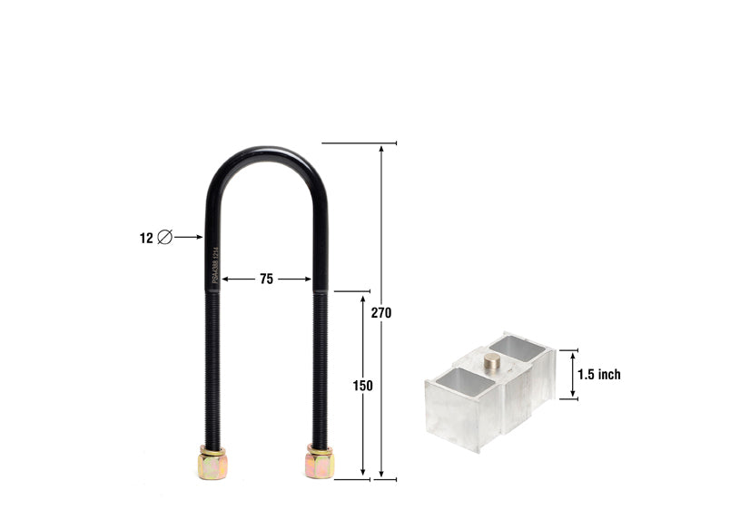 Whiteline Rear Lowering Block - Kit 2" to Suit Holden Crewman and One tonner VY, VZ | KLB112-20