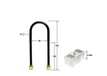 Whiteline Rear Lowering Block - Kit 2" to Suit Toyota HiAce KDH200 | KLB113-20