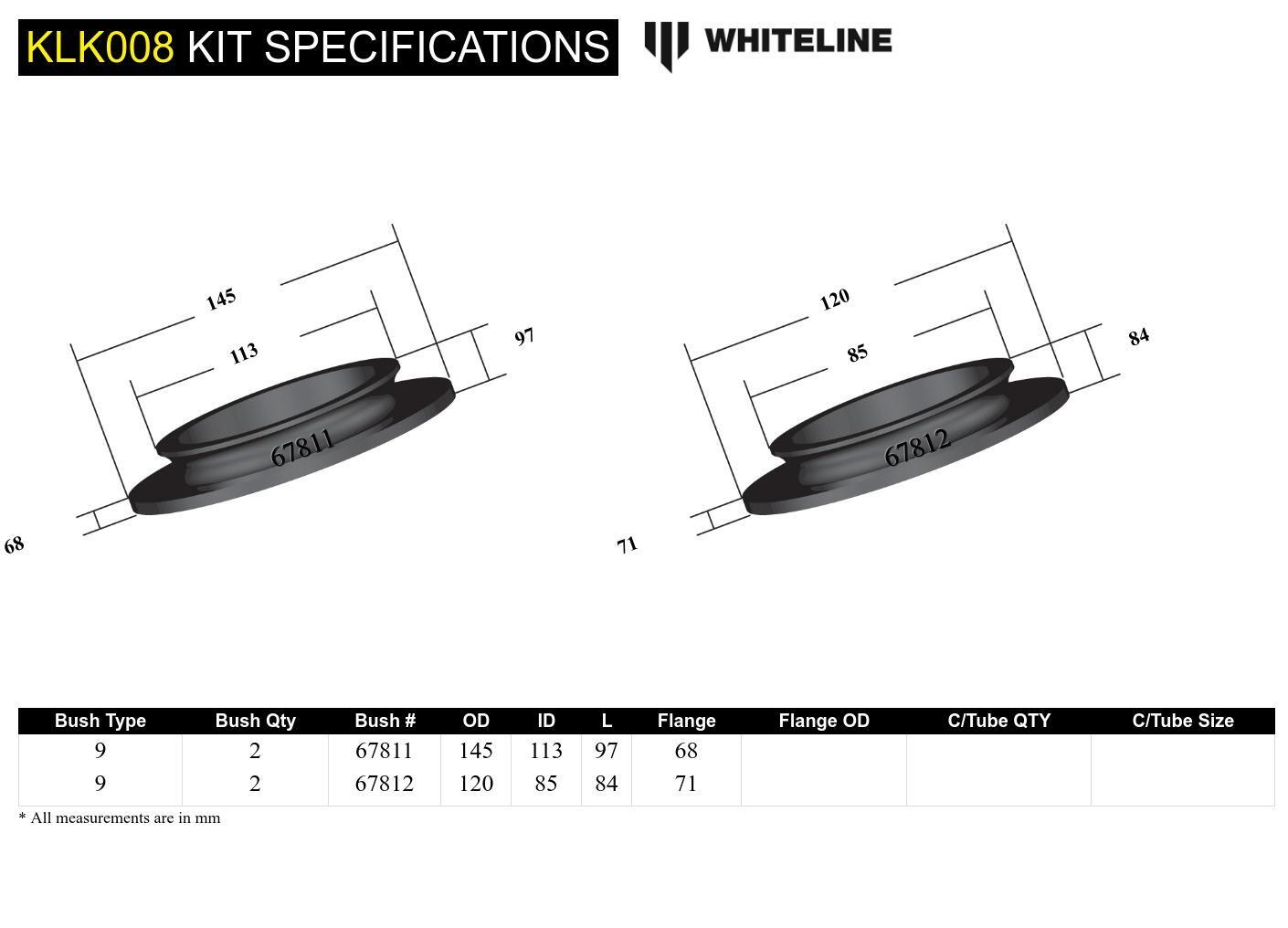 Whiteline Front and Rear Lift Kit to Suit Jeep Wrangler JK | KLK008