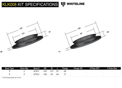 Whiteline Front and Rear Lift Kit to Suit Jeep Wrangler JK | KLK008