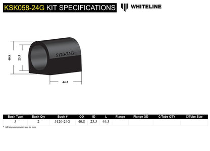 Whiteline Sway Bar Mount - Bushing Kit 24mm to Suit Whiteline Sway Bars | KSK058-24