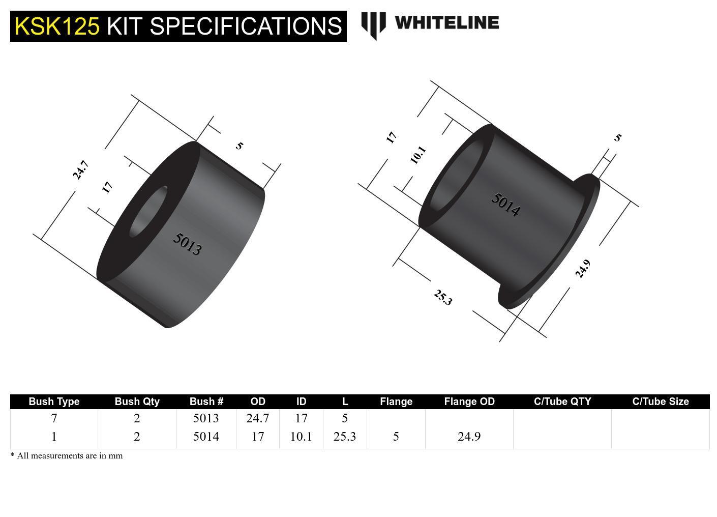 Whiteline Rear Sway Bar Link - Service Kit to Suit Whiteline Sway Bars | KSK125