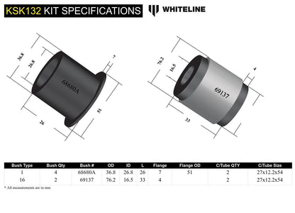 Whiteline Front Control Arm Lower - Arm Service Kit to Suit Whiteline Control Arm KTA262 | KSK132