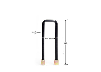 Whiteline Universal U Bolts - ID=45mm, L=175mm, Thread=M12 - square top | KUB100