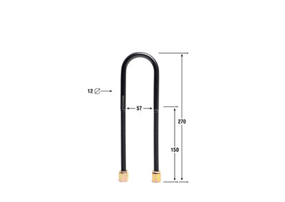 Whiteline Universal U Bolts - ID=58mm, L=270mm, Thread=M12 - round top | KUB102