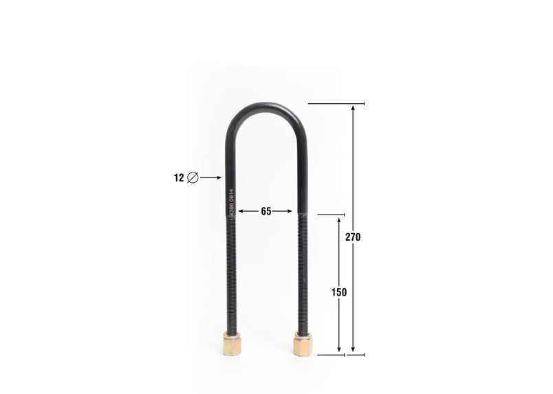 Whiteline Universal U Bolts - ID=65mm, L=270mm, Thread=M12 - round top | KUB103