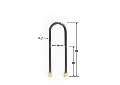 Whiteline Universal U Bolts - ID=65mm, L=270mm, Thread=M12 - round top | KUB103