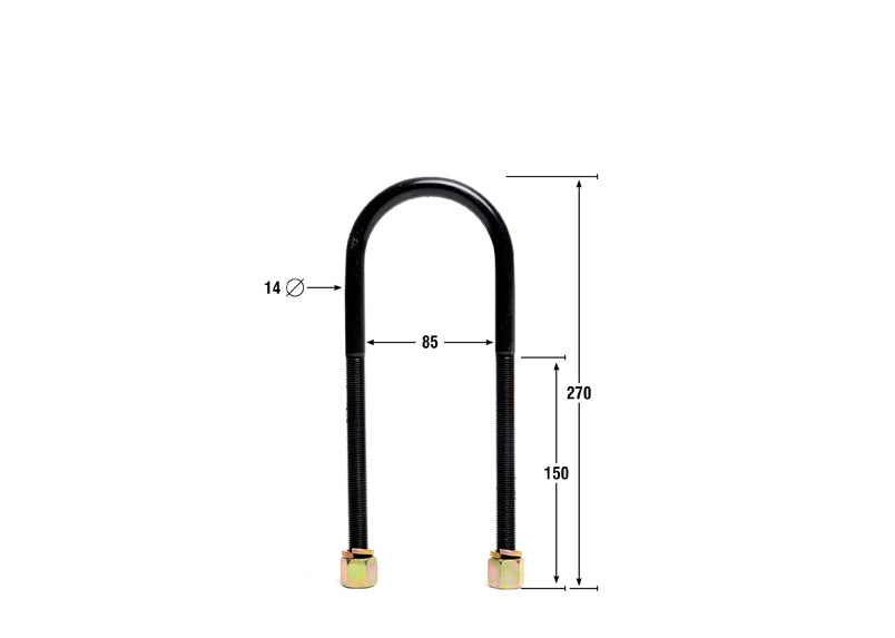 Whiteline Universal U Bolts - ID=85mm, L=270mm, Thread=M14 - round top | KUB107